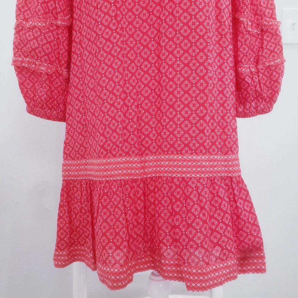 Vineyard Vines Tile Dress In Chelsea Geo Red Size Large - Picture 8 of 9